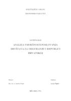 ANALIZA USPJEŠNOSTI POSLOVANJA DRUŠTAVA ZA OSIGURANJE U REPUBLICI HRVATSKOJ