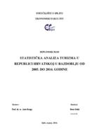 STATISTIĈKA ANALIZA TURIZMA U REPUBLICI HRVATSKOJ U RAZDOBLJU OD 2005. DO 2014. GODINE