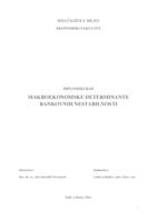 prikaz prve stranice dokumenta MAKROEKONOMSKE DETERMINANTE BANKOVNIH NESTABILNOSTI
