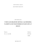 prikaz prve stranice dokumenta Utjecaj izgradnje odnosa s alumnijima na reputaciju Ekonomskog fakulteta u Splitu