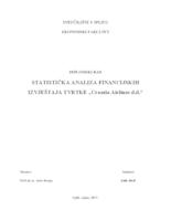 prikaz prve stranice dokumenta Statistička analiza financijskih izvještaja tvrtke Croatia Airlines d.d.