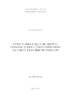 prikaz prve stranice dokumenta Učinci liberalizacije tržišta opskrbe električnom energijom na cijenu električne energije