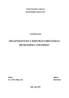 prikaz prve stranice dokumenta NEZAPOSLENOST U REPUBLICI HRVATSKOJ: RETROSPEKT I PROSPEKT
