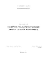 prikaz prve stranice dokumenta USPJEŠNOST POSLOVANJA REVIZORSKIH DRUŠTAVA U REPUBLICI HRVATSKOJ