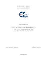 prikaz prve stranice dokumenta UTJECAJ FISKALNE POLITIKE NA FINANCIJSKI SUSTAV RH