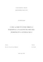 prikaz prve stranice dokumenta UTJECAJ DRUŠTVENIH MREŽA I POJEDINACA NA KUPOVNE ODLUKE: PERSPEKTIVA GENERACIJE Z