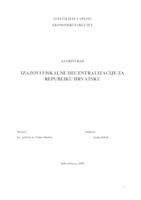 prikaz prve stranice dokumenta IZAZOVI FISKALNE DECENTRALIZACIJE ZA REPUBLIKU HRVATSKU