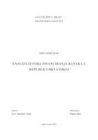 prikaz prve stranice dokumenta ANALIZA IZVORA FINANCIRANJA BANAKA U REPUBLICI HRVATSKOJ