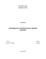 prikaz prve stranice dokumenta Gospodarstvo u interesu malih i srednjih poduzeća