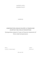 prikaz prve stranice dokumenta Komparativna analiza bilješki uz financijske izvještaje triju malih poduzetnika
