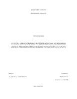 prikaz prve stranice dokumenta UTJECAJ EMOCIONALNE INTELIGENCIJE NA AKADEMSKI USPJEH PREDDIPLOMSKE RAZINE SVEUČILIŠTA U SPLITU