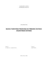 prikaz prve stranice dokumenta Razvoj turističkih proizvoda na primjeru Splitsko-dalmatinske županije