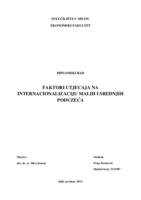 prikaz prve stranice dokumenta Faktori utjecaja na internacionalizaciju malih i srednjih poduzeća