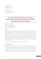 prikaz prve stranice dokumenta DE JURE HARMONIZATION OF FINANCIAL REPORTING FOR LISTED COMPANIES: EVIDENCE FOR SELECTED CEE COUNTRIES