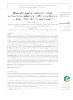 prikaz prve stranice dokumenta How do governmental wage subsidies enhance SME resilience in the COVID-19 pandemic?