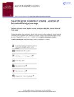 prikaz prve stranice dokumenta Cigarette price elasticity in Croatia – analysis of household budget surveys