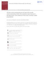 prikaz prve stranice dokumenta Drivers and consequences of word of mouth communication from the senders’ and receivers’ perspectives: the evidence from the Croatian adult population