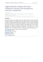 prikaz prve stranice dokumenta Digital Maturity of Higher Education Institutions in Bosnia and Herzegovina: Teachers’ Assessment