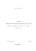 prikaz prve stranice dokumenta Marketing na primjeru digitalnog kreiranja i vođenja sadržaja na Instagramu- Hello Madagascar
