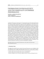 prikaz prve stranice dokumenta Information system maturity and the hospitality enterprise performance