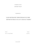 prikaz prve stranice dokumenta Uloga materijalne i nematerijalne kulturne baštine na UNESCO-voj listi u razvoju turizma