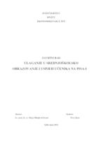 prikaz prve stranice dokumenta Ulaganje u srednjoškolsko obrazovanje i uspjeh učenika na PISA-I