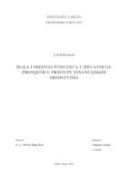 prikaz prve stranice dokumenta MALA I SREDNJA PODUZEĆA U HRVATSKOJ-PROMJENE U PRISTUPU FINANCIJSKIM SREDSTVIMA