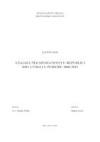prikaz prve stranice dokumenta ANALIZA NEZAPOSLENOSTI U REPUBLICI HRVATSKOJ U PERIODU 2008-2015